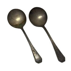 Vintage Silver-Plated Soup Spoons